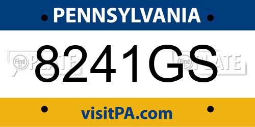 8241GS Pennsylvania License Plate