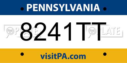 8241TT Pennsylvania License Plate