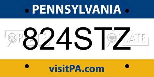 824STZ Pennsylvania License Plate