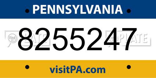 8255247 Pennsylvania License Plate