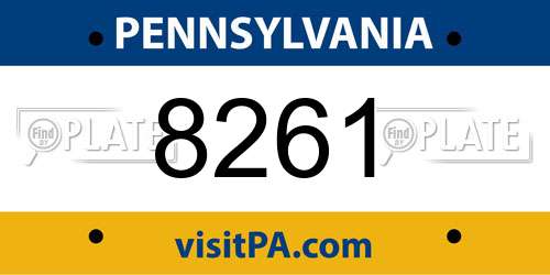 8261 Pennsylvania License Plate