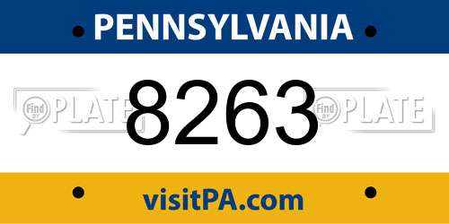 8263 Pennsylvania License Plate