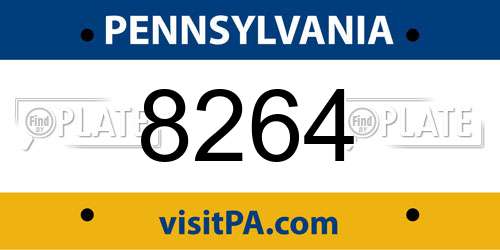 8264 Pennsylvania License Plate