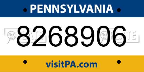 8268906 Pennsylvania License Plate