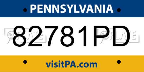 82781PD Pennsylvania License Plate