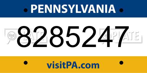 8285247 Pennsylvania License Plate