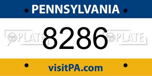 8286 Pennsylvania License Plate