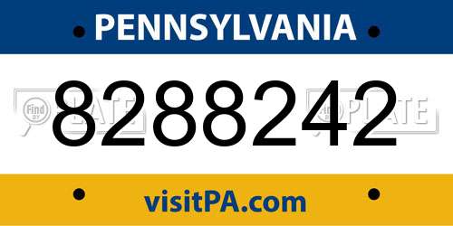 8288242 Pennsylvania License Plate