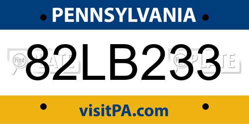 82LB233 Pennsylvania License Plate