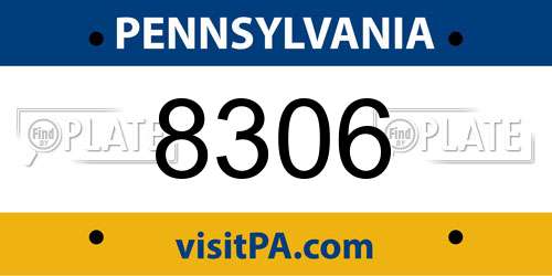 8306 Pennsylvania License Plate