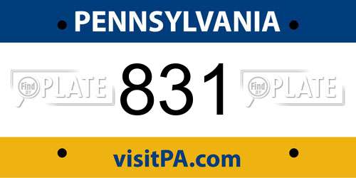 831 Pennsylvania License Plate