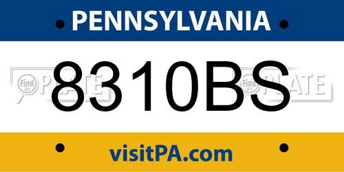 8310BS Pennsylvania License Plate