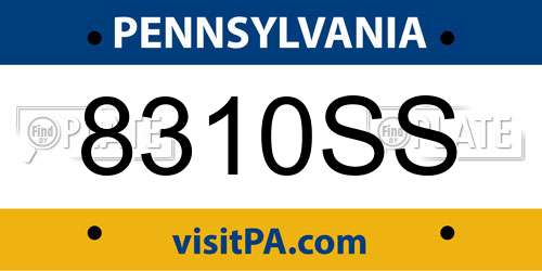 8310SS Pennsylvania License Plate