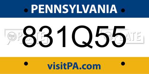 831Q55 Pennsylvania License Plate