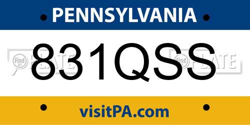 831QSS Pennsylvania License Plate