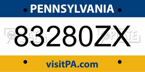 83280ZX Pennsylvania License Plate