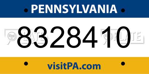 8328410 Pennsylvania License Plate