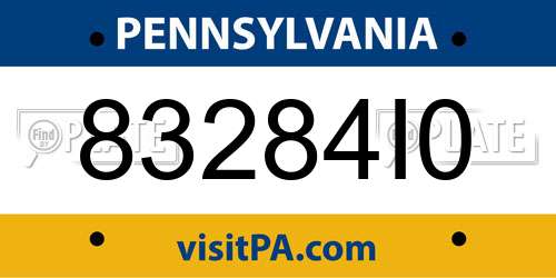 83284I0 Pennsylvania License Plate