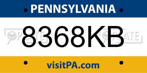 8368KB Pennsylvania License Plate