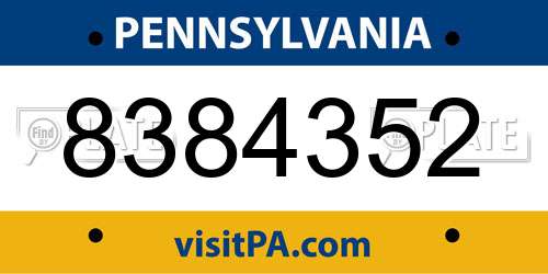 8384352 Pennsylvania License Plate