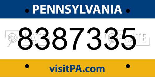 8387335 Pennsylvania License Plate