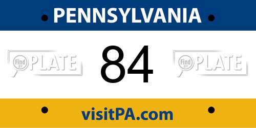 84 Pennsylvania License Plate