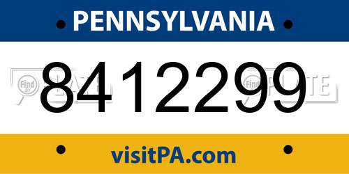 8412299 Pennsylvania License Plate