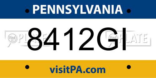 8412GI Pennsylvania License Plate