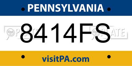 8414FS Pennsylvania License Plate