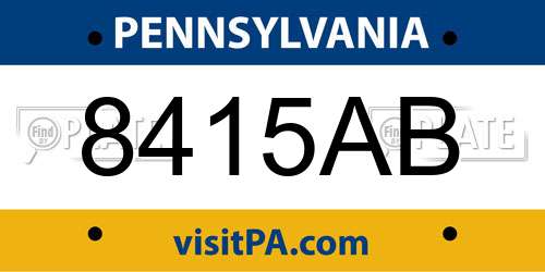 8415AB Pennsylvania License Plate