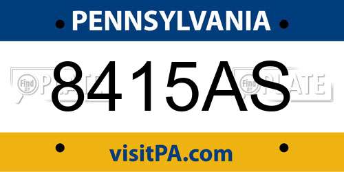 8415AS Pennsylvania License Plate