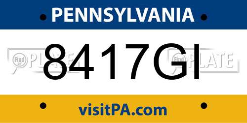 8417GI Pennsylvania License Plate