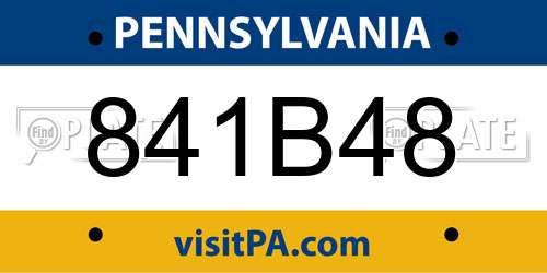841B48 Pennsylvania License Plate