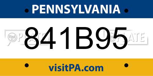 841B95 Pennsylvania License Plate