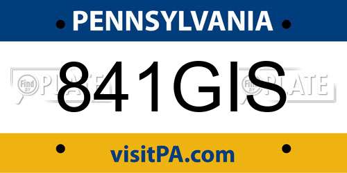 841GIS Pennsylvania License Plate