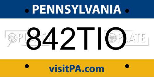 842TIO Pennsylvania License Plate