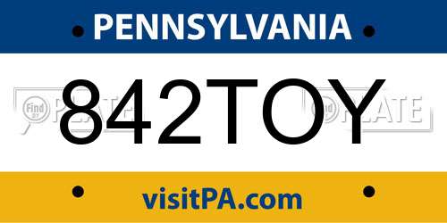 842TOY Pennsylvania License Plate