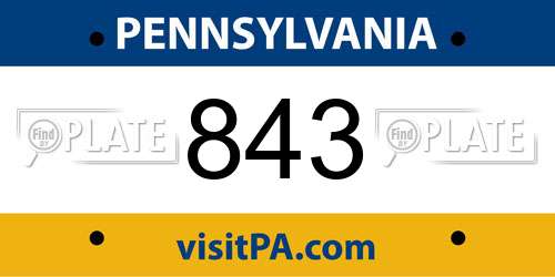 843 Pennsylvania License Plate