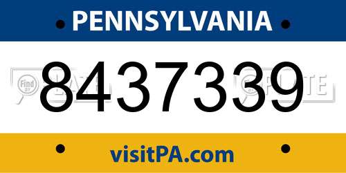 8437339 Pennsylvania License Plate