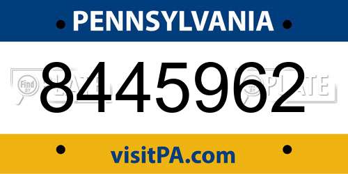 8445962 Pennsylvania License Plate