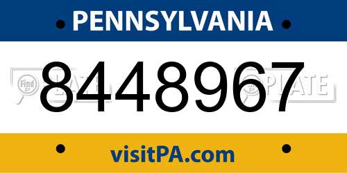 8448967 Pennsylvania License Plate