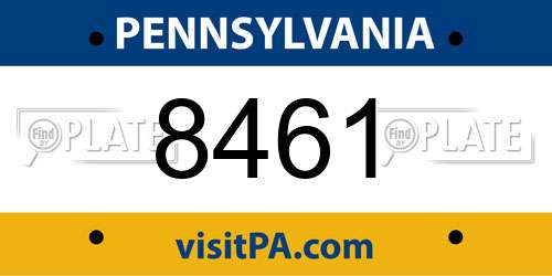 8461 Pennsylvania License Plate