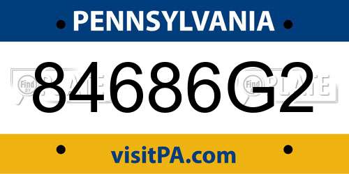 84686G2 Pennsylvania License Plate