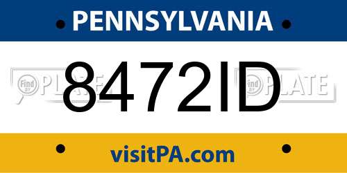 8472ID Pennsylvania License Plate