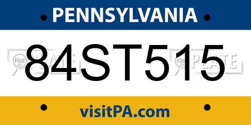84ST515 Pennsylvania License Plate