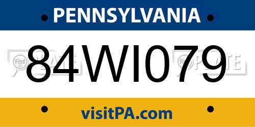 84WI079 Pennsylvania License Plate