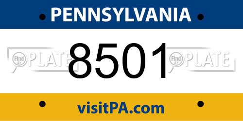 8501 Pennsylvania License Plate