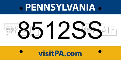 8512SS Pennsylvania License Plate