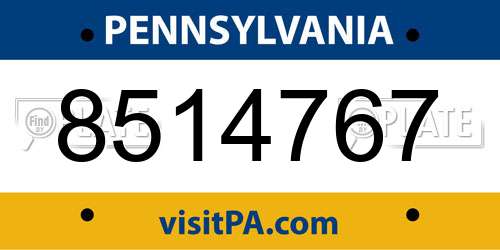 8514767 Pennsylvania License Plate