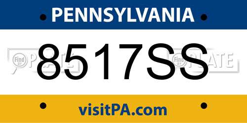 8517SS Pennsylvania License Plate